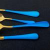 24Pcs Mirror Polished Blue Cutlery Set Stainless Steel Dinnerware Set Knife Fork Coffee Spoon Tableware Set Kitchen Dinner Silverware Set