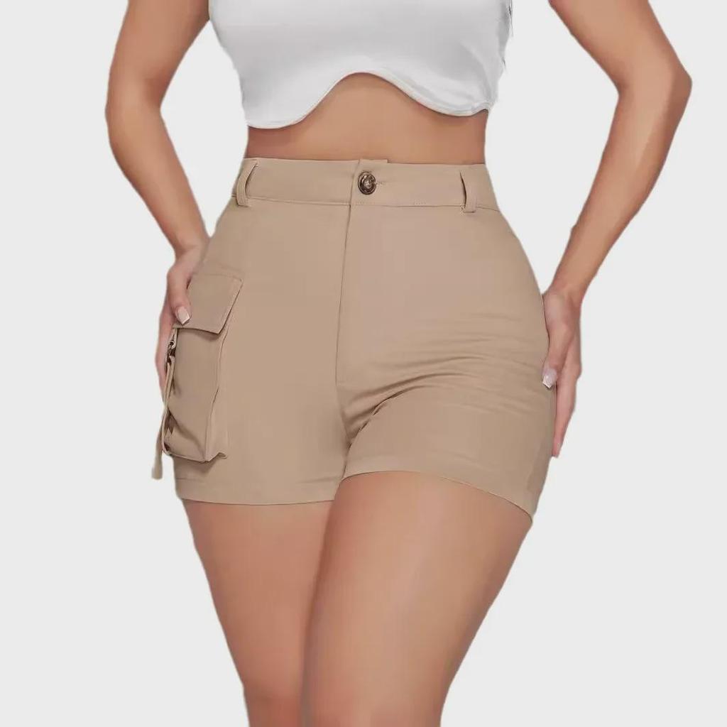 2024 Lässige Shorts mit hoher Taille und Taschen für Damen – Sommerausgabe