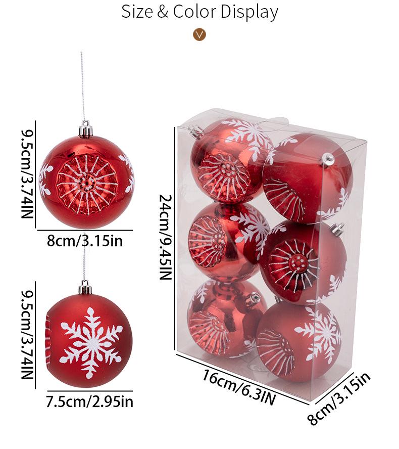Red Electroplated Embossed Christmas Tree Ornament Pendant