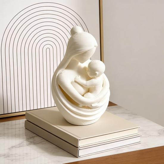 Mother Holding Baby Sculpture 3D Printed Mother And Child Figurine for Nursery Room Table Decor Mother's Day Gifts for New Mom