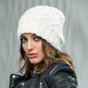 Women Autumn Winter Solid Color Woolen Yarn Soft Warm Beanie Hat Knitting Cap