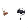 Reindeer Bird Statue Elk Sculpture Tabletop Ornament Deer Figurine Wall Clock Minimalist Art Acrylic