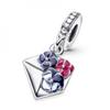 Pandora Pansy Flower Envelope Dangle Charm 790787c01