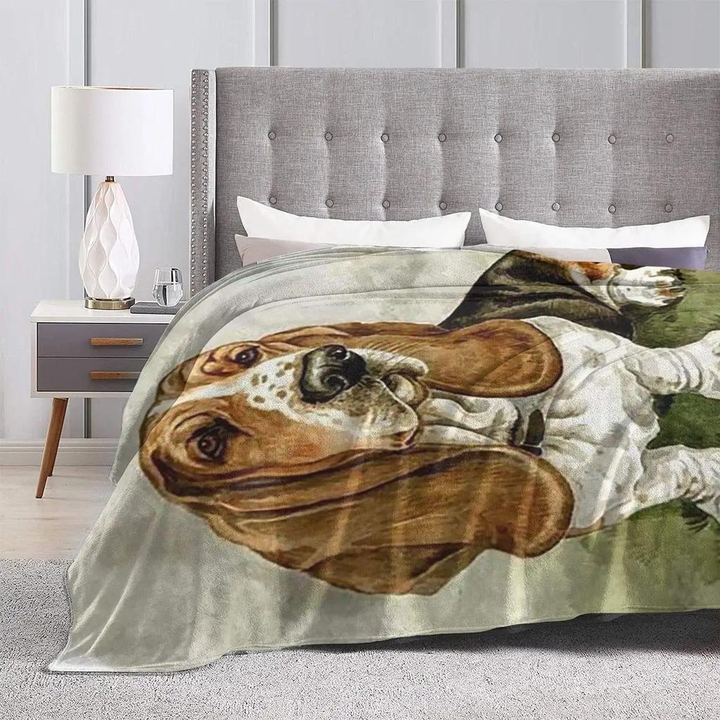 Coperta Cane Basset Hound Coperta Plaid in Flanella per Divano Letto Coperta Morbida Leggera da Ginocchio, Migliori Regali per Amanti degli Animali