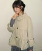 RONRON Frill Collar Shirring Jacket Beige