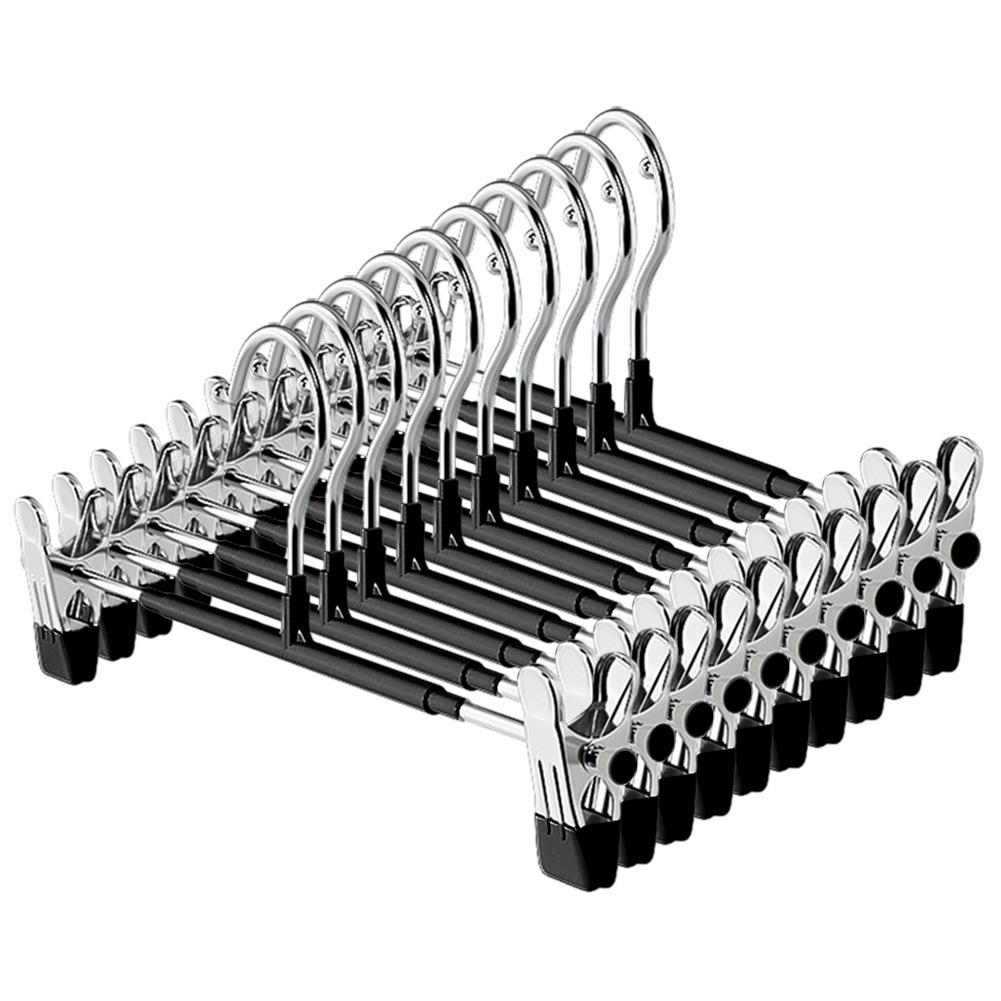 10 KS Věšáků na oblečení s nastavitelným klipem Věšáky na kalhoty a sukně Protiskluzové Úspora místa pro zavěšení kalhot/ponožek/sukní/kabátů