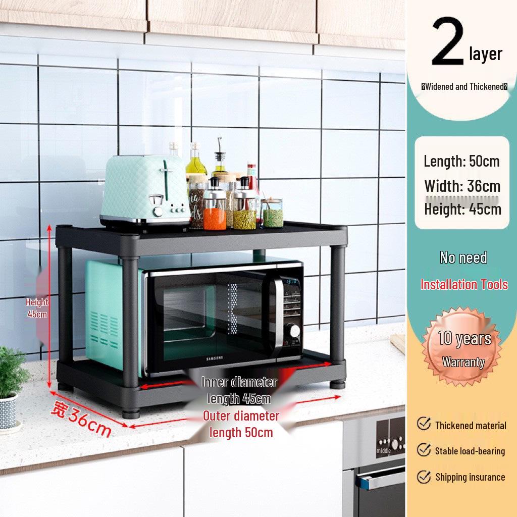 Multi-Layer Kitchen Storage Rack: Microwave & Pot Holder with Shelves