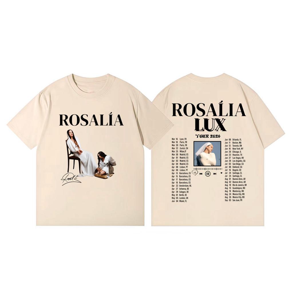Rosalia LUX Tour 2026 Graphic T Shirts Unisex Women Clothing Fashion Aesthetic Tshirt Summer Casual Cotton Short Sleeve Tshirts