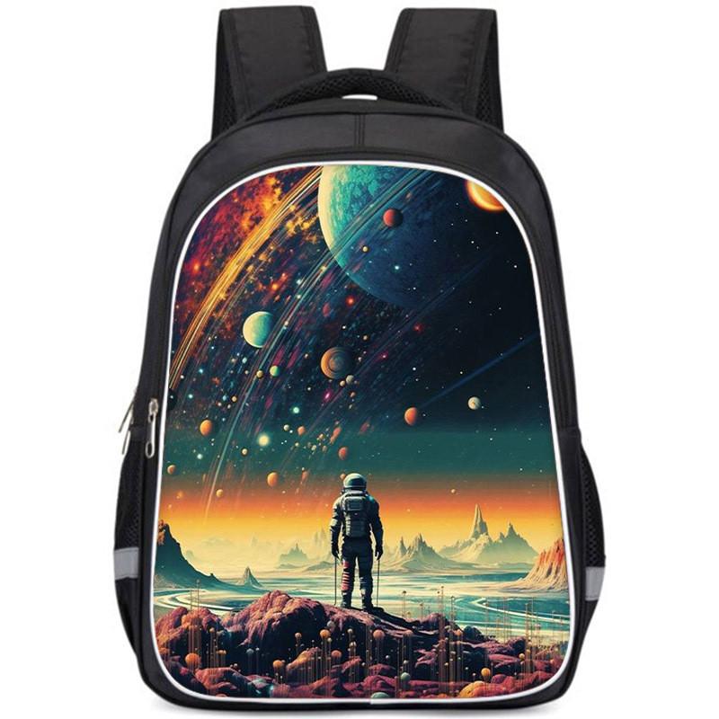 Large Capacity Lightweight 3d Backpack For Kids Oxford Cloth Unisex School Bag
