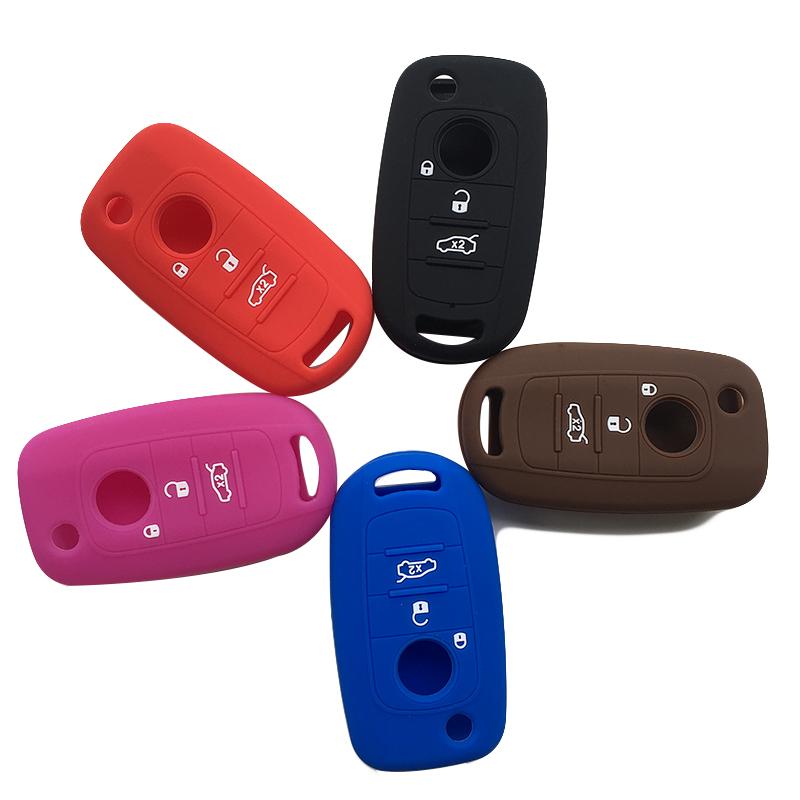 For FIAT EGEA Key Cover for Fiat Toro 500X Egea Tipo Silica Gel Flip Key Case for Car Folding Protector for Dodge Neon Key Case