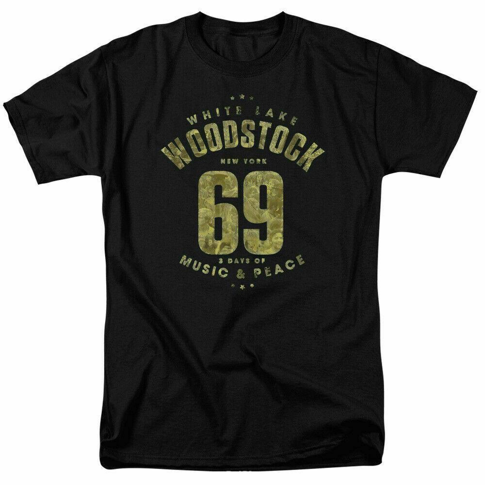 26 Woodstock White Lake 69 T Shirt Licensed 1969 Festival Peace & Music Black Unisex T-Shirt XXXL