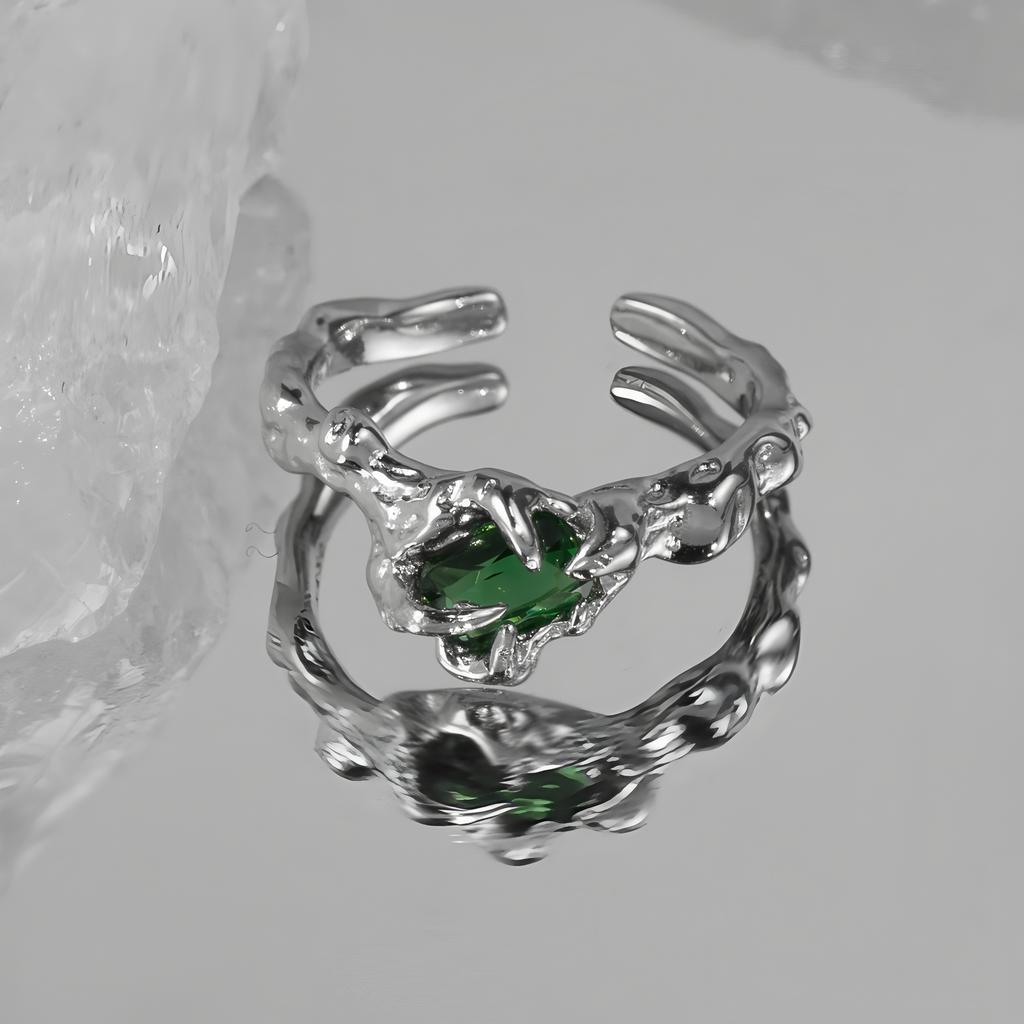 PANJBJ 925 Sterling Silver Multicolour Zircon Ring for Women Girl Fashion Sweet Versatile Jewelry Birthday Gift Dropshipping