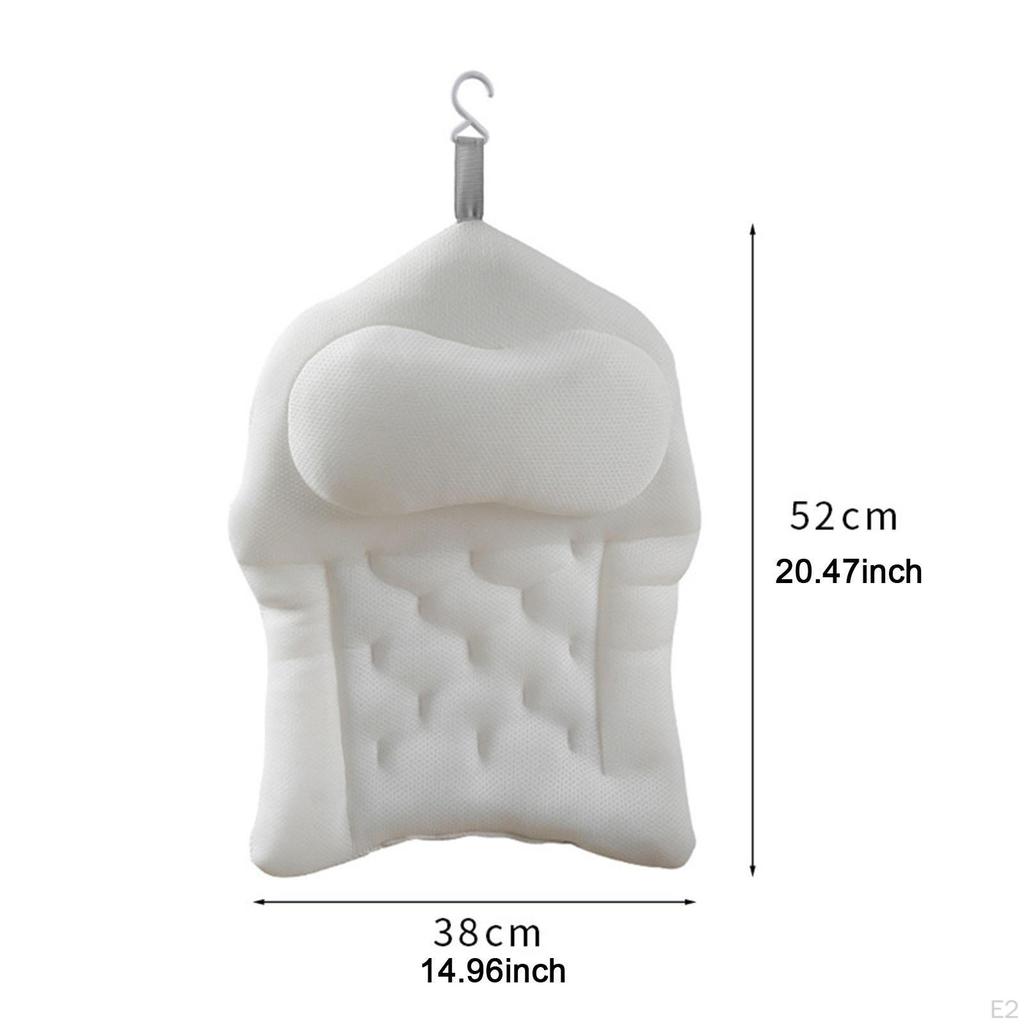 Bath Pillow Bathtub with Hook for Easy Hanging Headrest SPA Bathroom