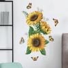 Sunny Sunflower, Butterfly and Floral Wall Stickers Vibrant Nature Self-Adhesive Wall Art for Bedroom and Hallway Decor