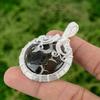 Moroccan Mud Crack Fossil Gemstone Sister Wire Wrap Pendant 925 Sterling Silver