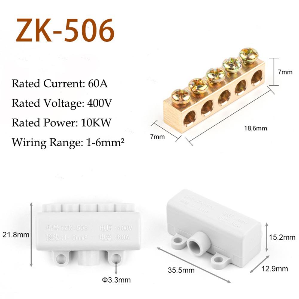 New Conductor Brass High Power Splitter Large Current Universal Quick Terminal Block Fast Connector Electrical