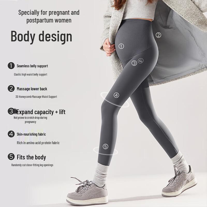 Xueqiman Maternity Tummy Support Shark Leggings