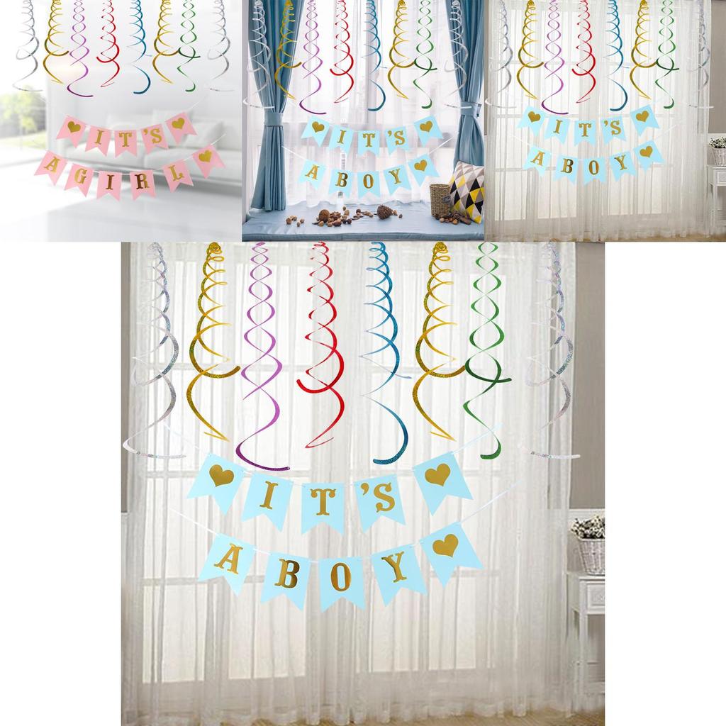 American Style Colorful Birthday Banner And Spiral Hanging Decorations For Parties