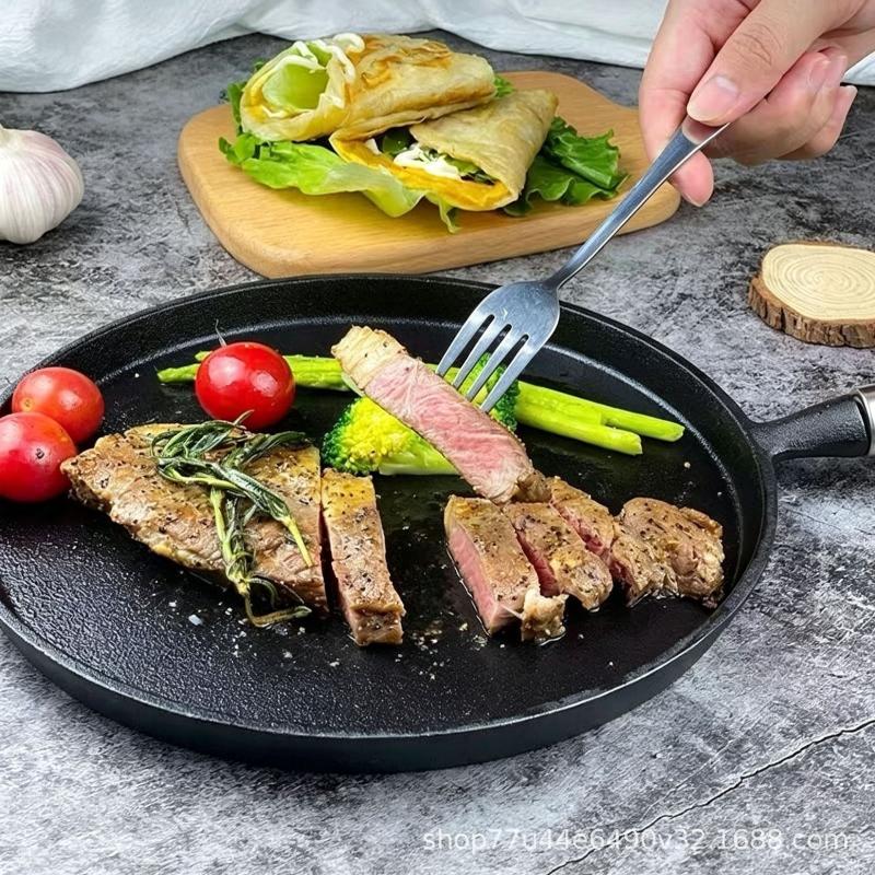 20/23/26 cm non-stick støbejernspande til at lave vietnamesiske stegte pandekager og æg, sikker varmeisoleret træhåndtag