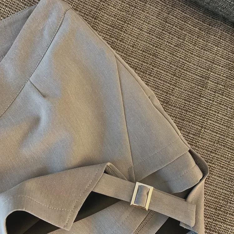 Summer Lace-Up A-Line Skirt with Irregular Slit