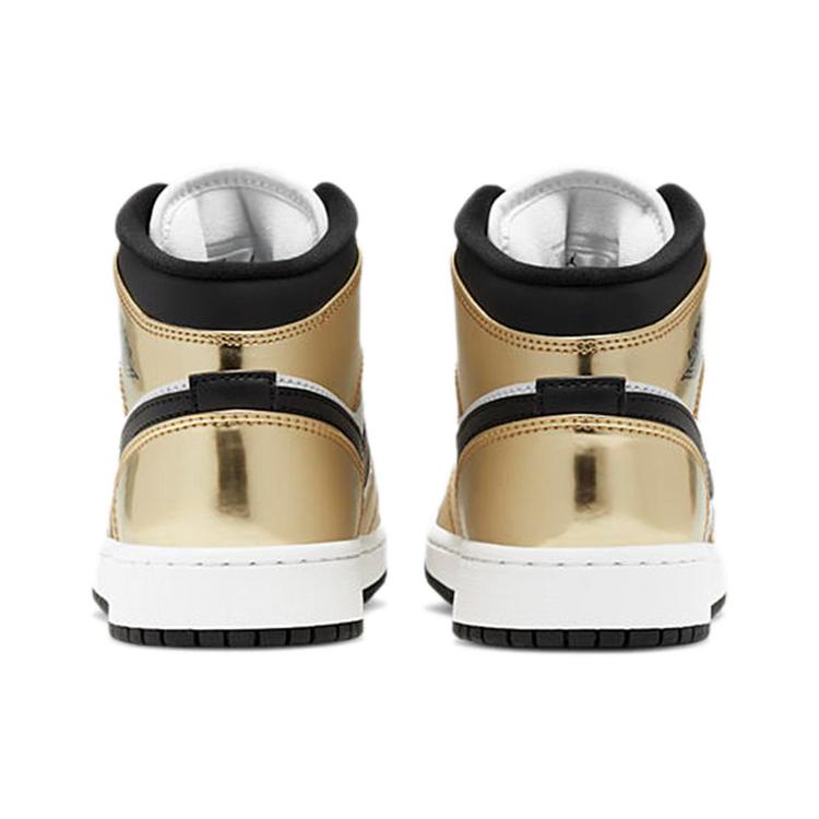 Jordan 1 Mid Metallic Gold Black White GS DC1420-700