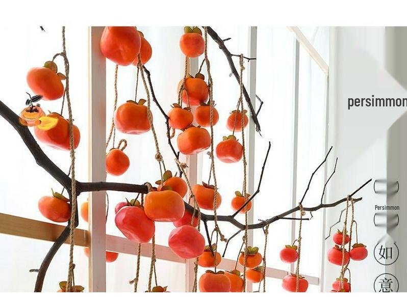 Frosted Persimmon String Wall Pendant for Autumn Decor – Perfect for Restaurants & Farmhouses