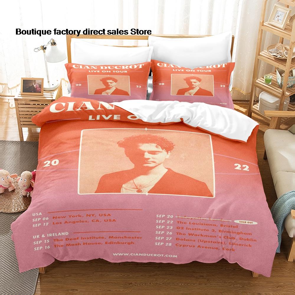 Cian Ducrot Pattern Bedding Set 3pcs Duvet Cover Pillowcase Lightweight Microfiber Bed Linen Home Bedroom Decor For Music Fans
