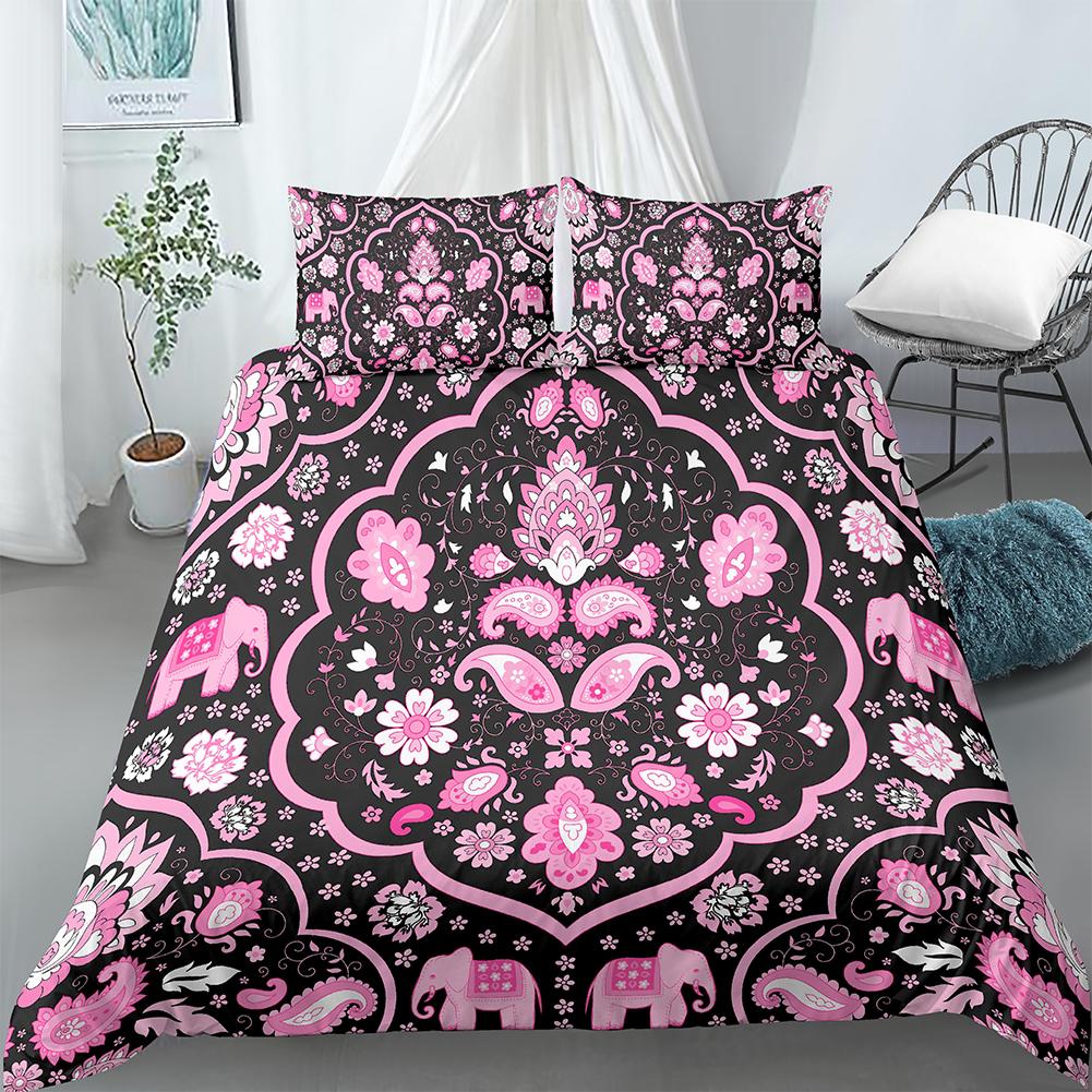 Luxury Boho Style Duvet Cover Geometric Print Bedding Set Quilt Cover with Zipper Closure King Queen Polyester Comforter Cover