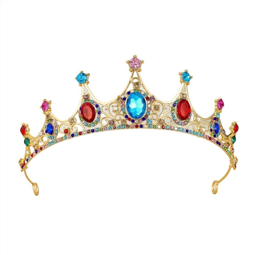 Rhinestone Queen Princess Crown Baroque AB Crystal Headwear Bridal Tiara Headband  Birthday Gift