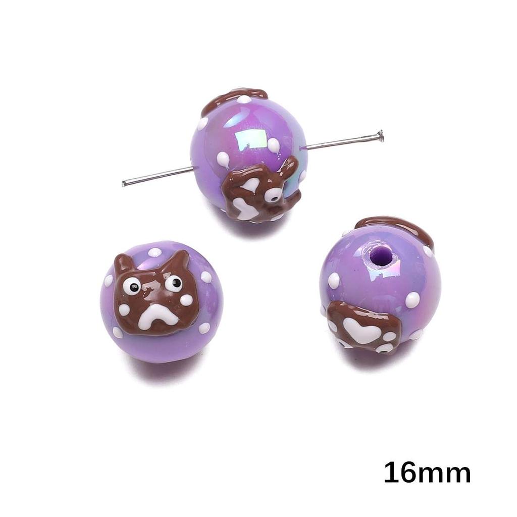 Acrylic Three-Dimensional Painted Beads Cartoon Colorful Hand-Painted Beads DIY Bracelet Mobile Phone Chain Accessories Fashion Handmade