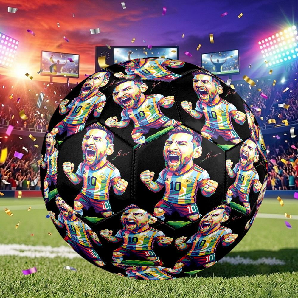 1pc Messi Miami Soccer Ball Size 5, Machine-stitched, Suitable for Practice Matches/tournament Training for Sports, Lightweight and Durable. C7012
