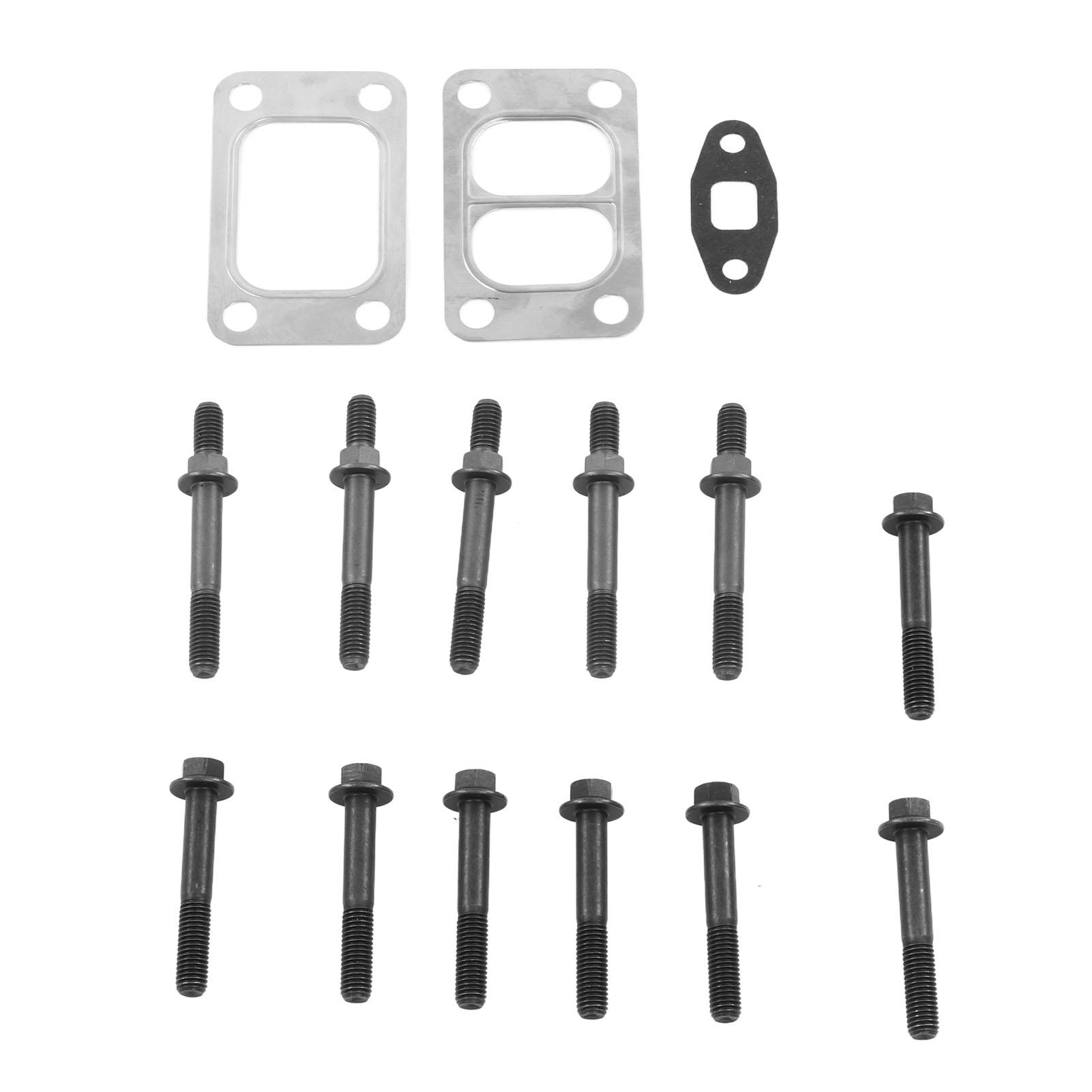 12PCs Turbo Charger Gasket Mounting Metal Alloy with Bolts Studs Replacement for Dodge Ram 5.9 6.7 for Cummins