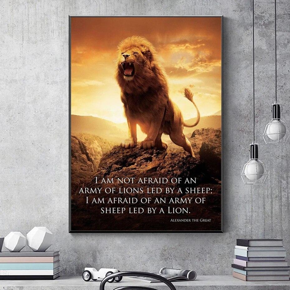 Jesus Lion Cross Christian Wall Art Canvas Painting Abstract Posters and Prints Vintage Home Decorative for Living Room Pictures No Frame