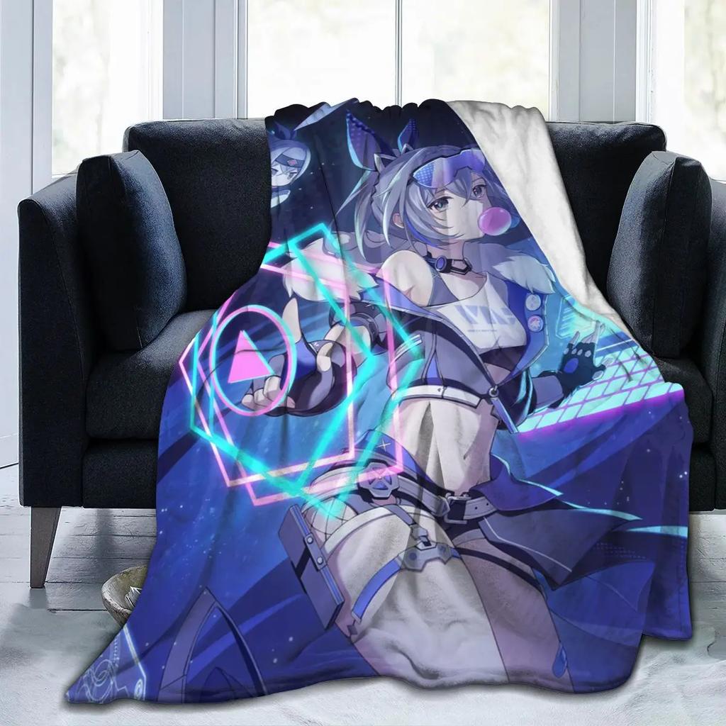 Anime Honkai Star Rail Acheron All Season Fleece Blanket Throw Ultra Soft Flannel Blanket Digital Printed Premium Fluffy Fleece