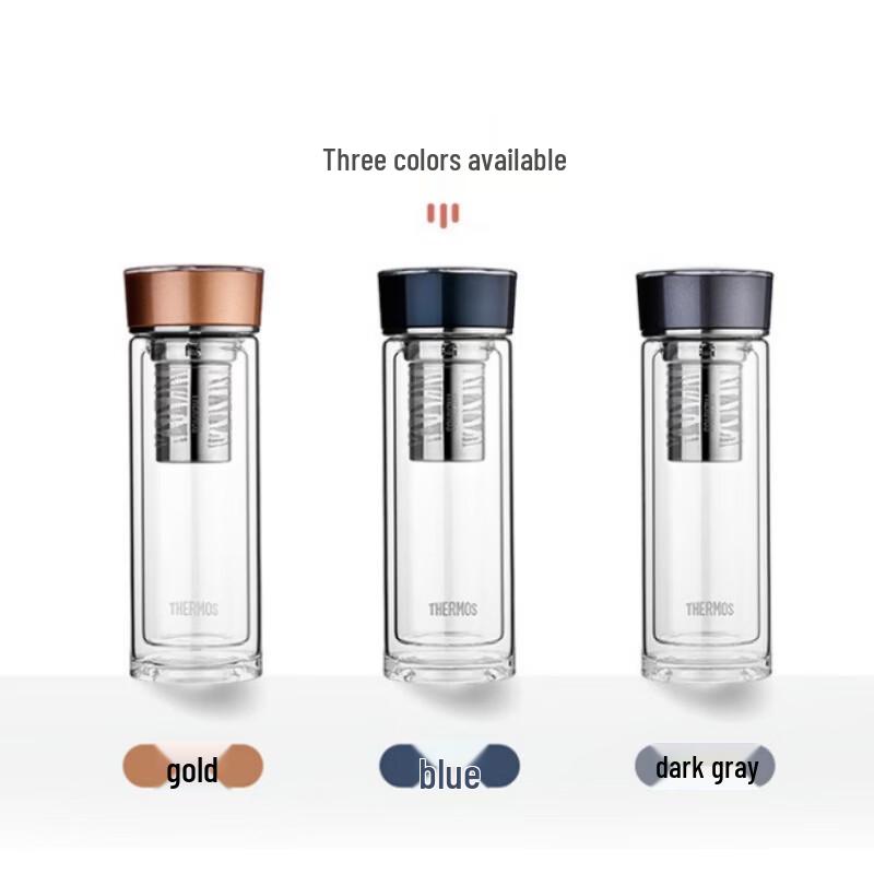 THERMOS 400ml Double-Layer Glass Tea Infuser Bottle