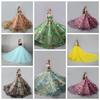 Handgefertigtes Hochzeitskleid für Barbie-Puppenkleidung, Outfits, Prinzessin, Abendparty, Ball, langes Kleid, Brautkleid, 1/6 Puppen-Zubehör