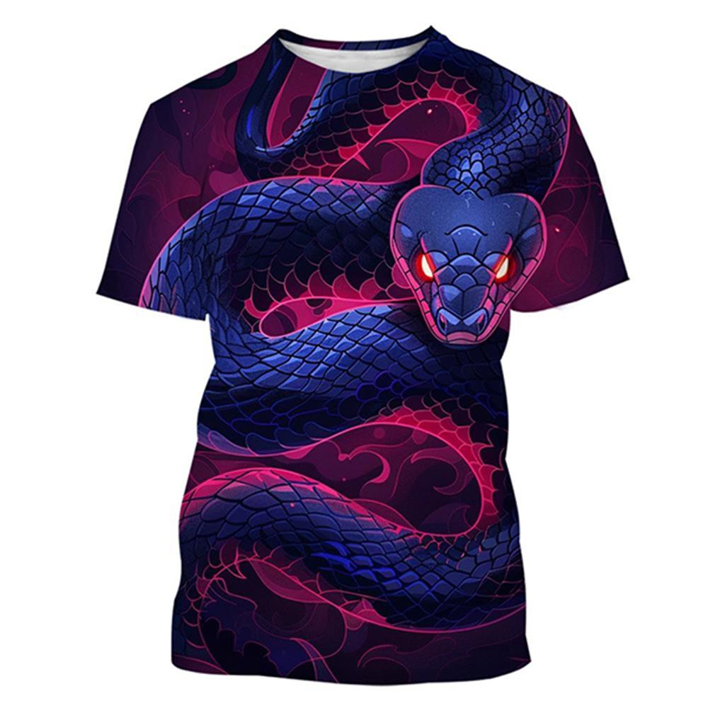T-shirt Divertente Estiva a Maniche Corte con Stampa 3D di Animali alla Moda di Strada Personalità Casual Versatile Hip-hop da Uomo Donna Bambino