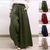 Damen Baumwolle Weite Hosen Lässig Lockerer Schnitt Hosen l Taille Polyester Mischung Sommer Mode Mittleren Alters Frauen