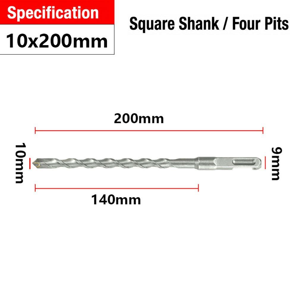 1Pcs 110-500mm SDS Plus Masonry Drill Bit Electric Hammer Drill Bit  For Rotary Hammer Drilling