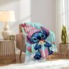 1pc Flannel Cute Stitch Cartoon Pattern Bed Small Cover Blanket Sofa Blanket Birthday Gift Home Decoration 's Room Bedroom