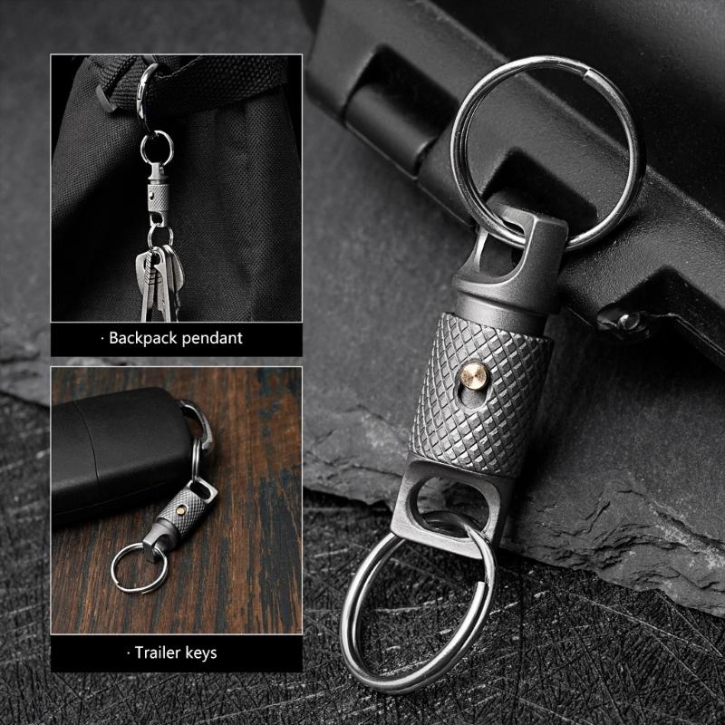 Durable Titaniums Alloy Keychain Accessory With 360 Degree Rotation And Secure Locking Mechanism For Keys