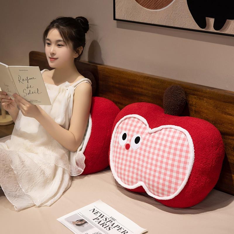 Cartoon Cute Expression Apple Throw Pillow Plush Toy Doll Home Sofa Pillow Cushion Girl Doll