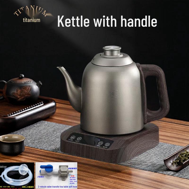 Pure Titanium Self-Watering Electric Kettle with Bottom Water Inlet for Tea Brewing – Insulated Single Kettle for Integrated Tea Table