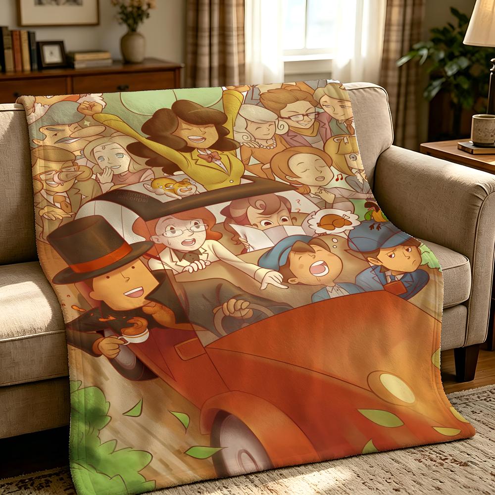 game P-Professor Layton-n Throw Thick Comfort Flannel Quilt, Multi-scene Use Indoor Outdoor Daily Nap