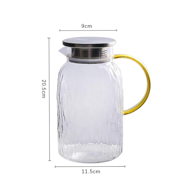 Exquisite Cold Water Kettle Transparent Heat-resistant Teapot Large Capacity Cold Kettle Lemon Water Pot Household Beverage Pot
