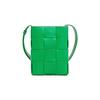 Silver Finish Magnetic Buckle Closure Leather Shoulder Crossbody Phone Bag Men Bags Parrot-Green Black 729298V29E03813