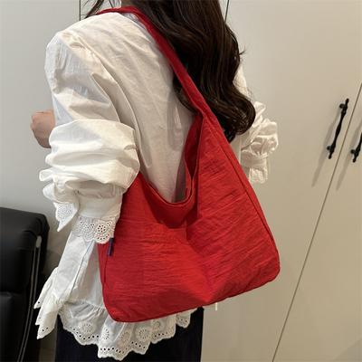 Solid Color Shoulder Bag New Simple and Versatile College Student Casual and Durable Commuting High Value Dumpling Armpit Bag