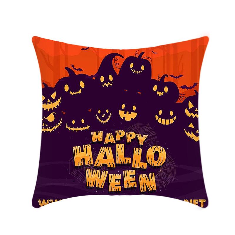 Halloween Throw Pillow Cover Linen Print Halloween Home Decor Cushion Cover Sofa Cushion Back Cushion