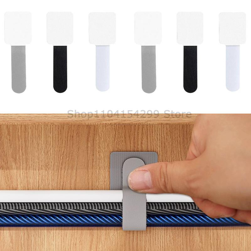 Wire Organizer Reusable Cable Ties Fastening Cord Rope Holder Desk Management Self Adhesive Adjustable Cord Organizer Straps
