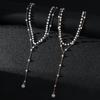 Chic European & American Y-Shape Faux Pearl Tassel Double Layer Necklace - Light Luxury Statement Piece